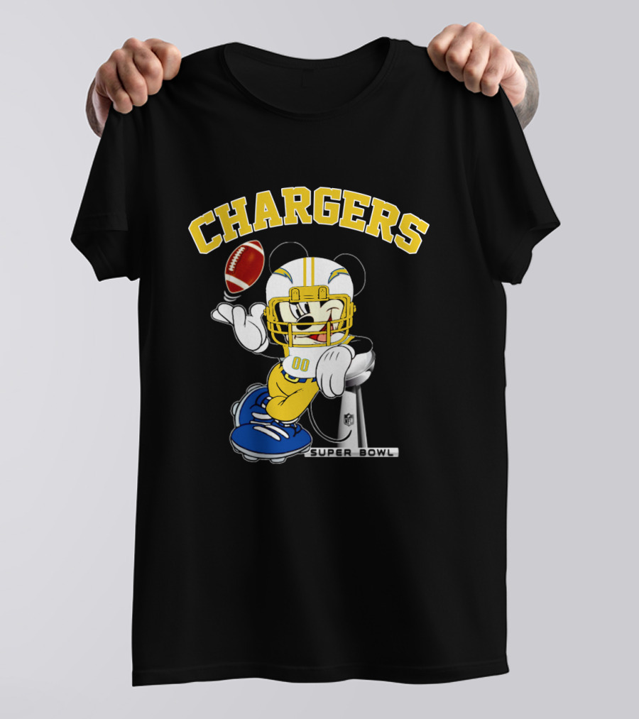 Chargers Mickey Nfl Super Bowl Football T-Shirt