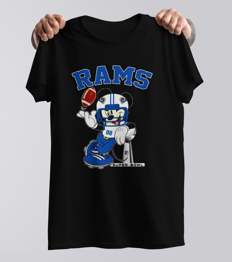 Rams Mickey Super Bowl Los Angeles Nfl Football T-Shirt