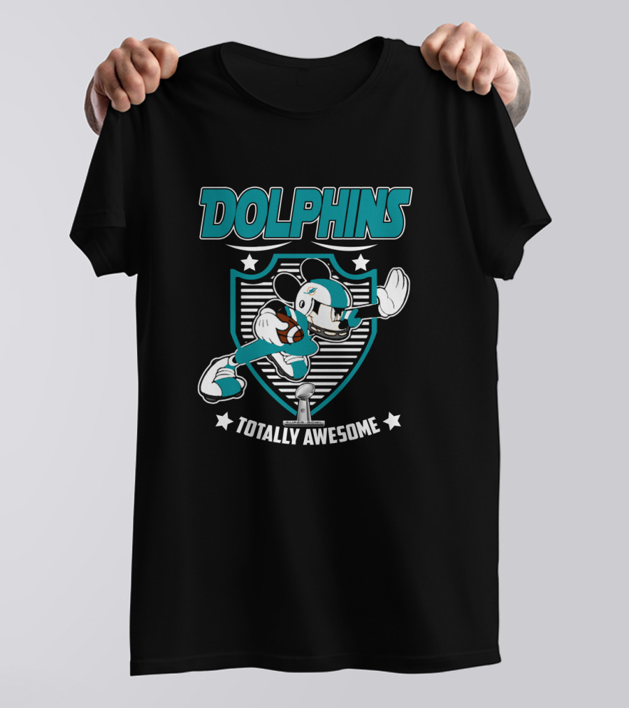 Dolphins Totally Awesome Mickey Football T-Shirt