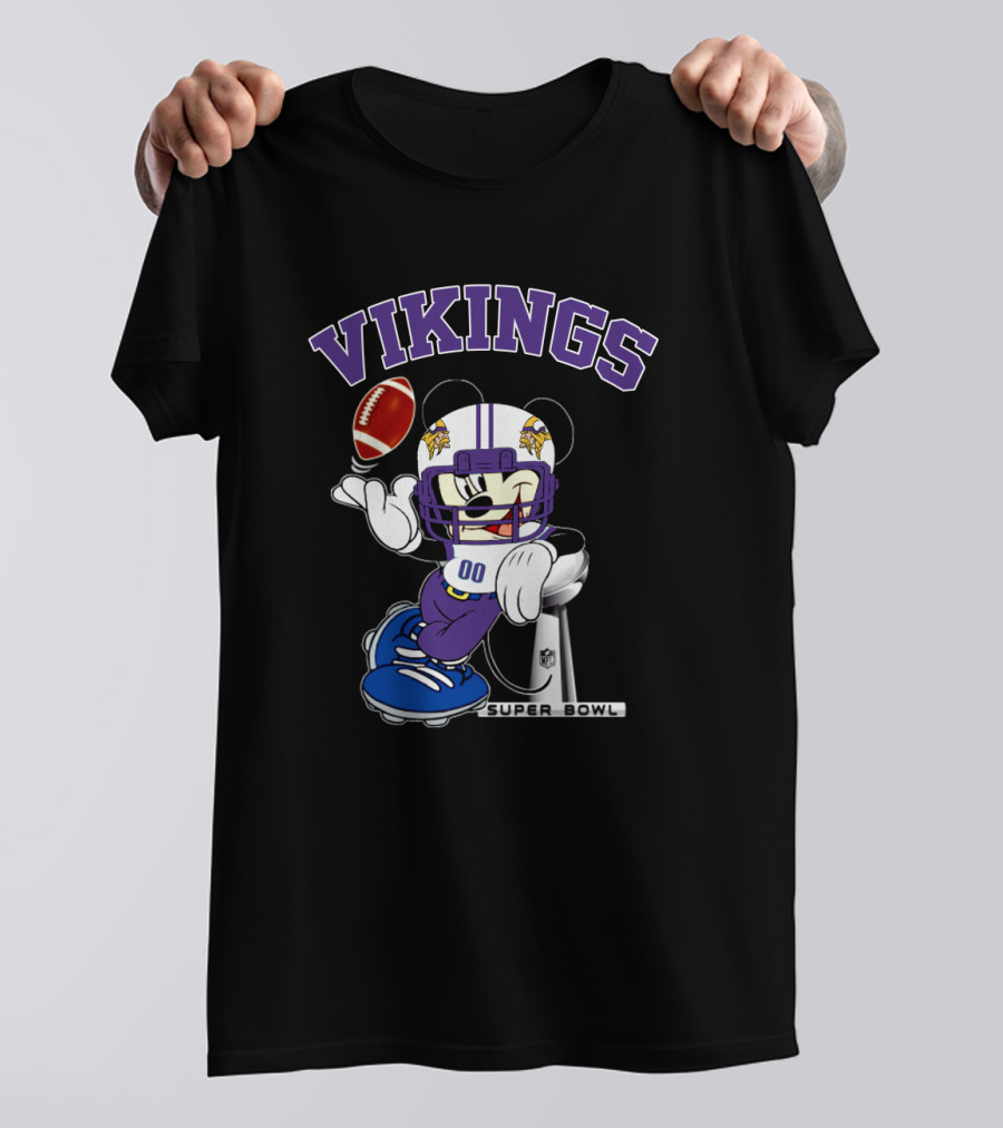 Vikings Minnesota Mickey Nfl Super Bowl Football T-Shirt