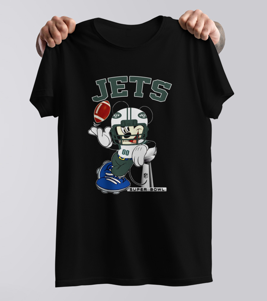 Jets Mickey Helmet Football Super Bowl Nfl T-Shirt