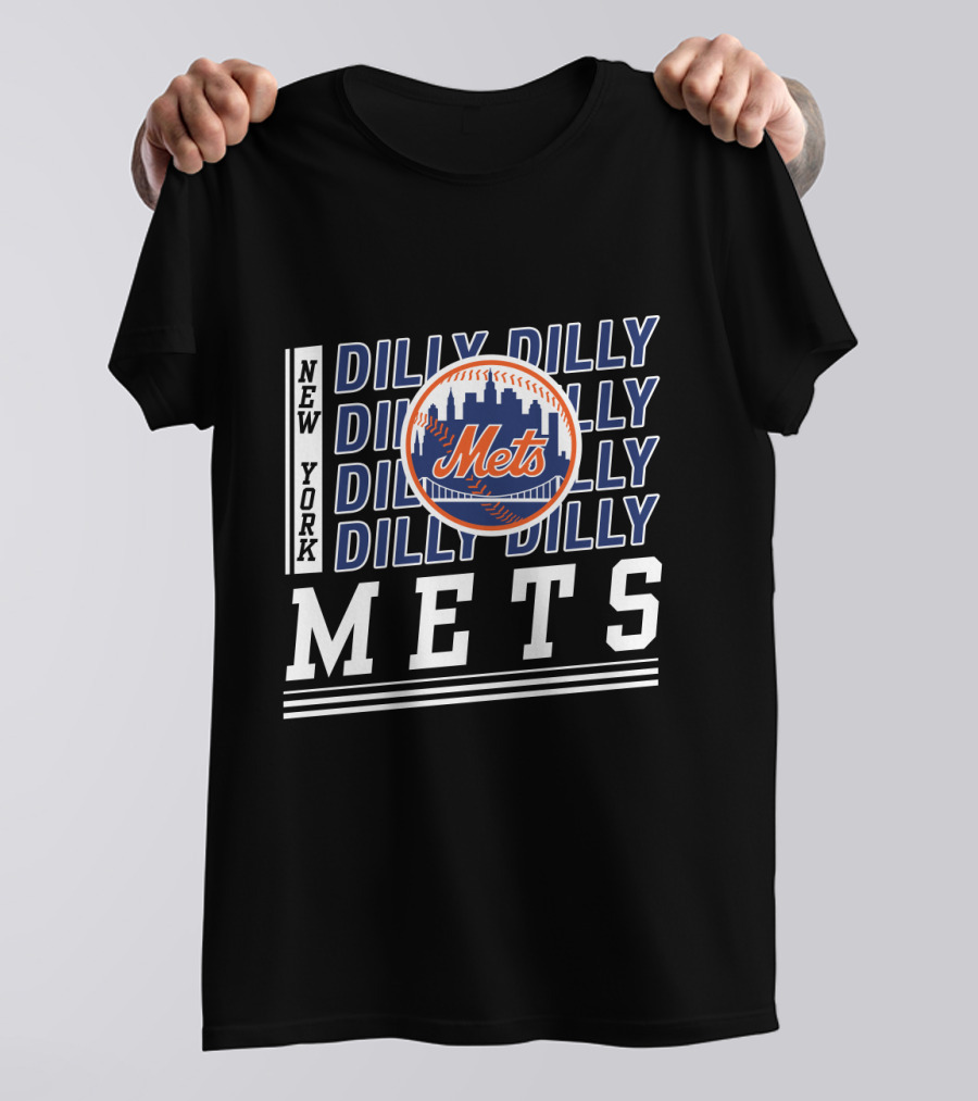 New York Mets Dilly Dilly Baseball Skyline T-Shirt