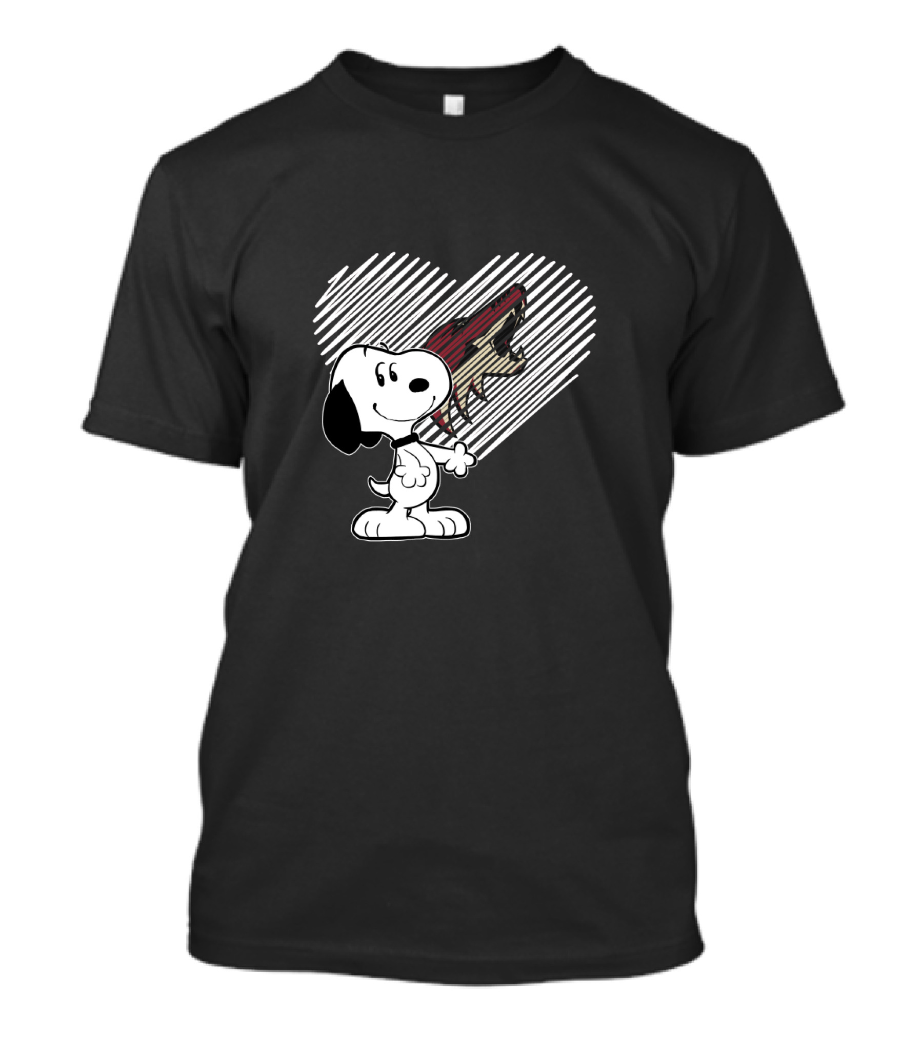 Snoopy Hearts Arizona Coyotes Hockey Team Logo Collaboration T-Shirt