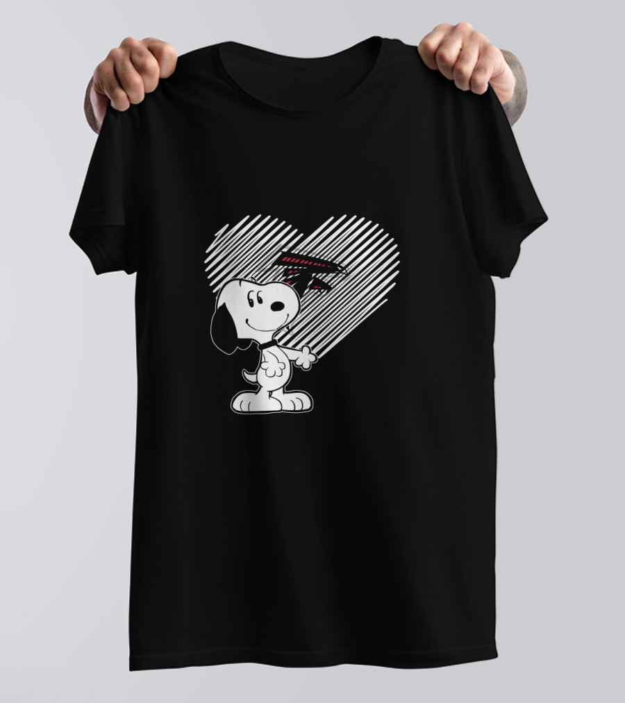 Snoopy Heart With Atlanta Falcons Logo For Fans T-Shirt