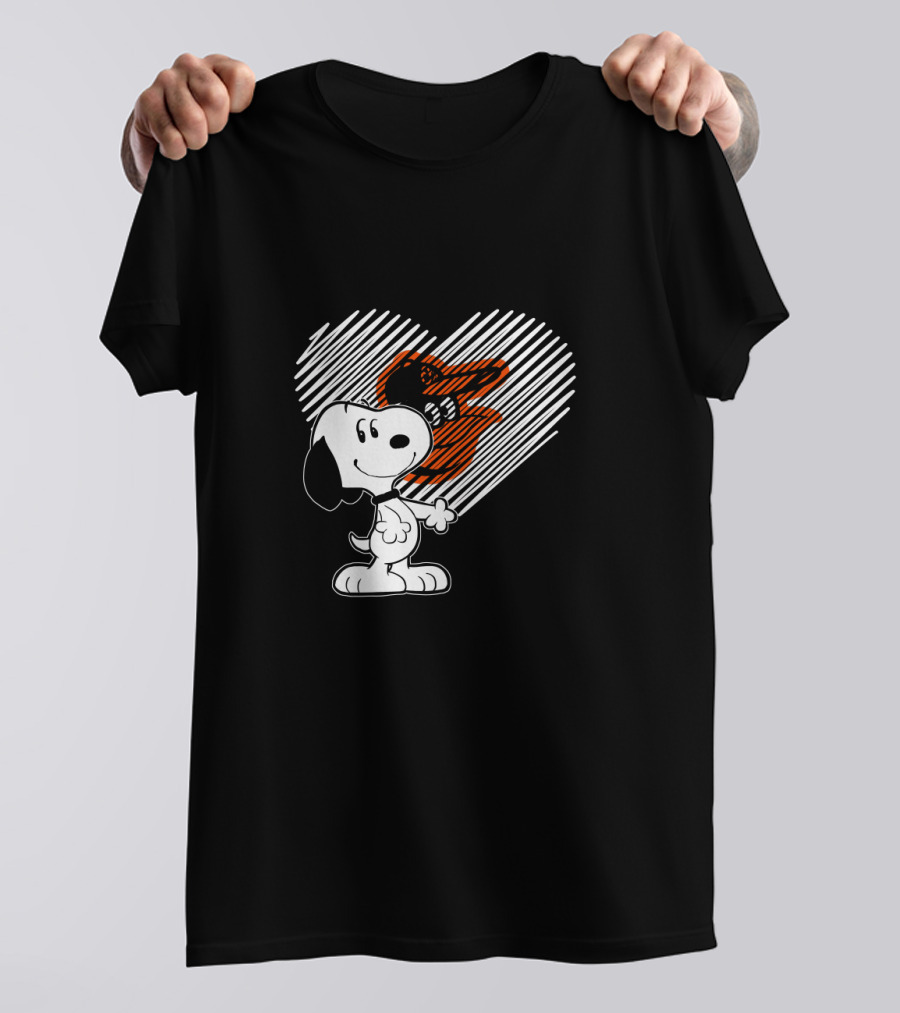 Snoopy Heart Baltimore Orioles MLB Fan T-Shirt