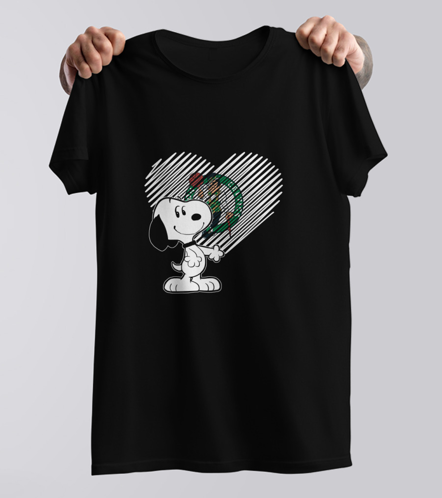 Snoopy Heart Boston Celtics Basketball Fans T-Shirt