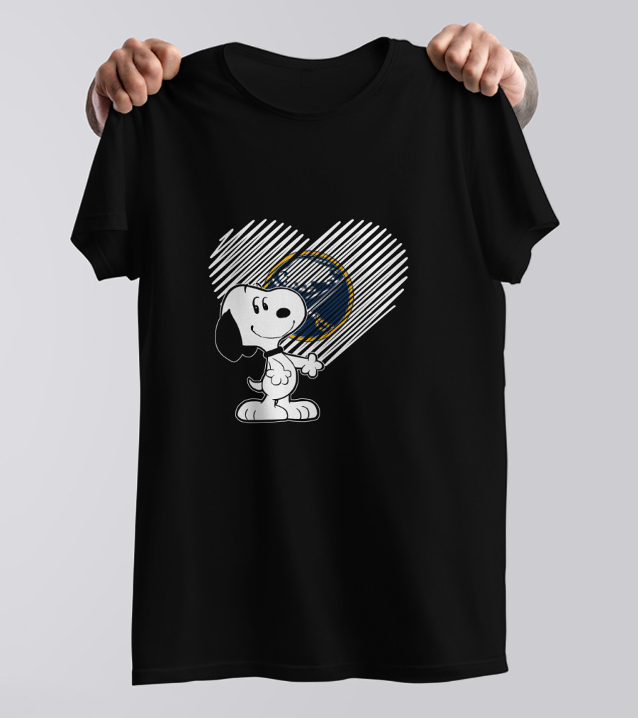 Snoopy Heart Buffalo Sabres Hockey Team T-Shirt