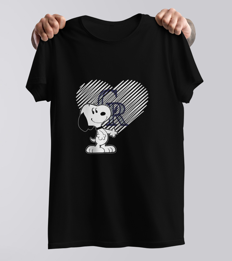 Snoopy Heart Love CR Colorado Rockies T-Shirt