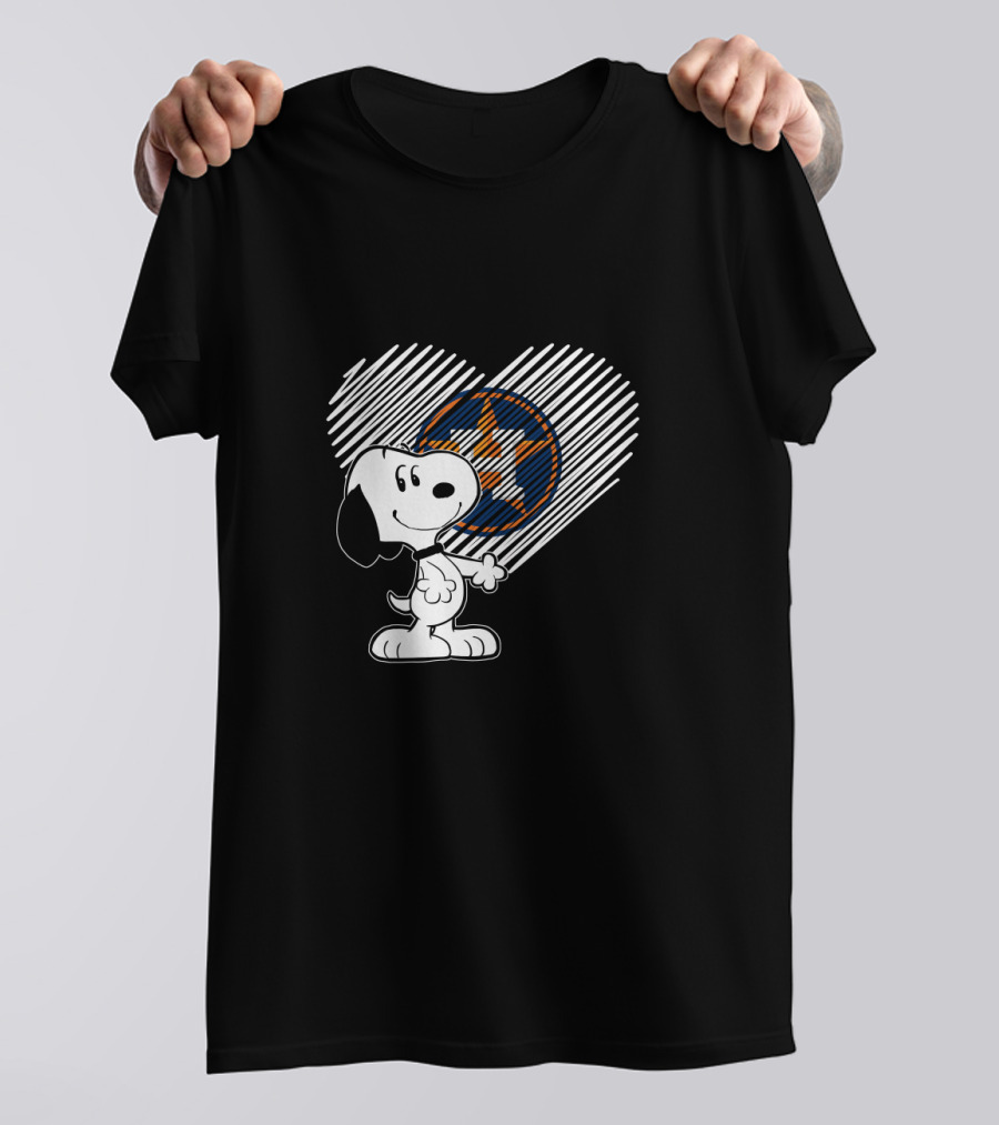 Snoopy Heart With Houston Astros Star T-Shirt