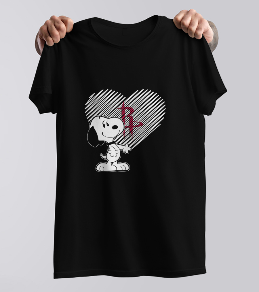 Snoopy Heart Fans Love Houston Rockets T-Shirt