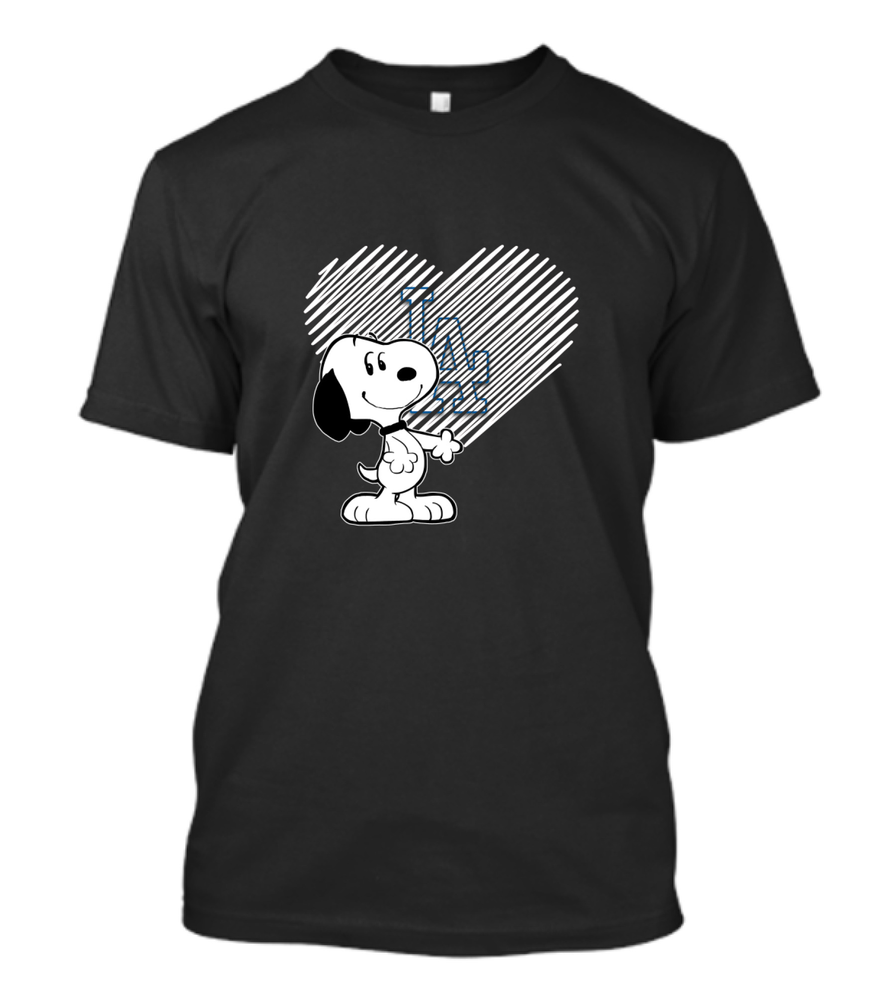 Snoopy Heart Los Angeles Dodgers Icon With Simple T-Shirt