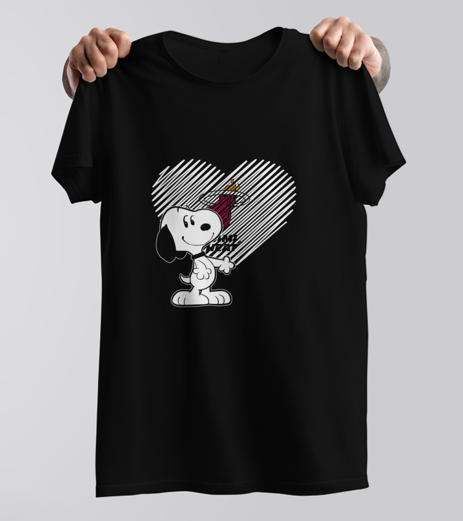 Snoopy Miami Heat Heart Fans T-Shirt