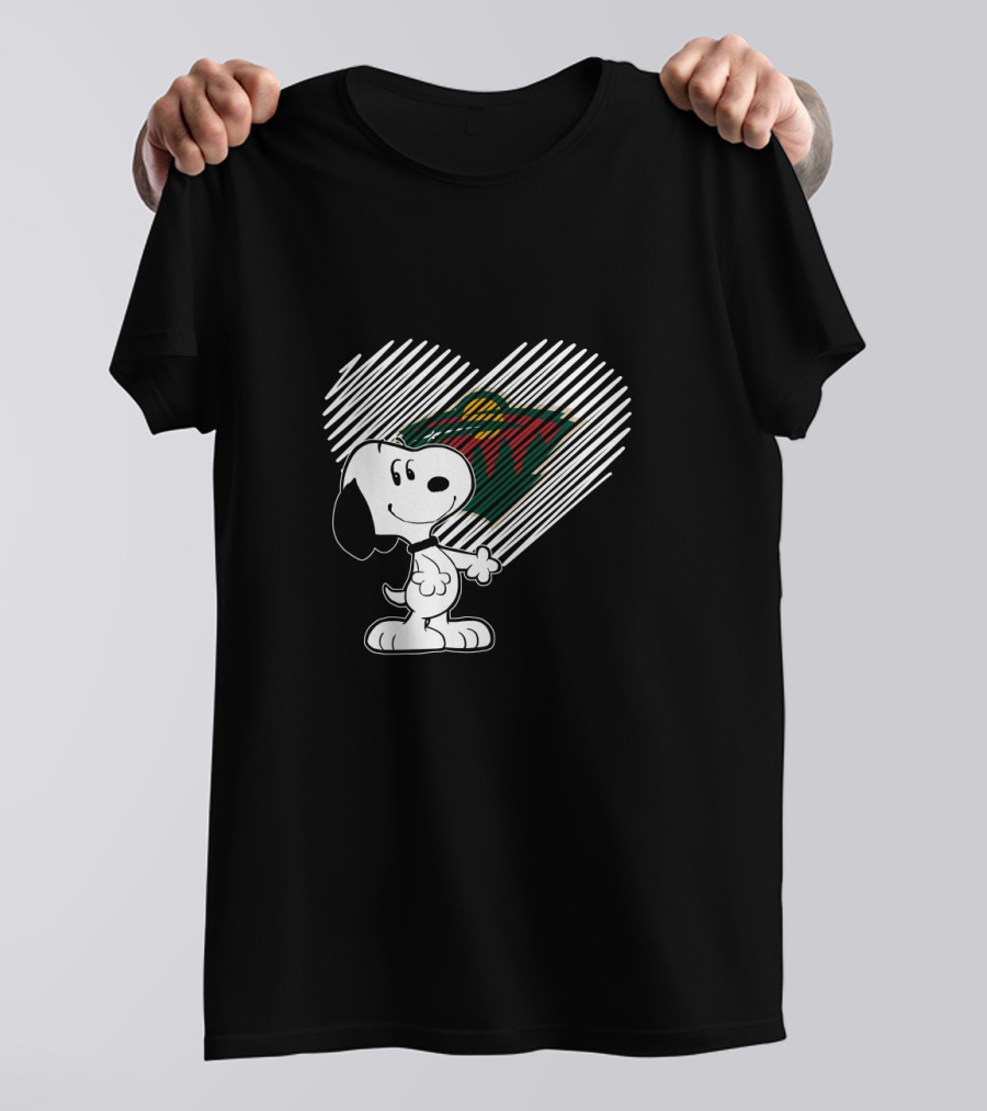 Snoopy Heart Minnesota Wild Iconic Love Collaboration T-Shirt