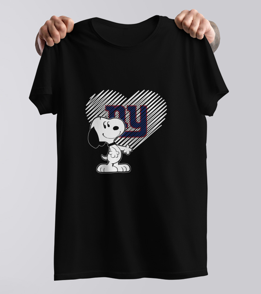 Snoopy New York Giants Heart Logo Fan T-Shirt