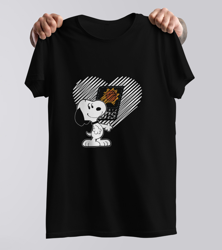 Snoopy Holding Heart With Phoenix Suns Logo For Fans T-Shirt
