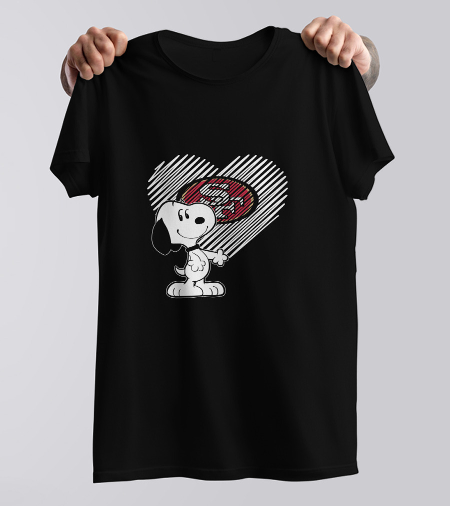Snoopy Heart San Francisco 49ers Logo Fan Love T-Shirt