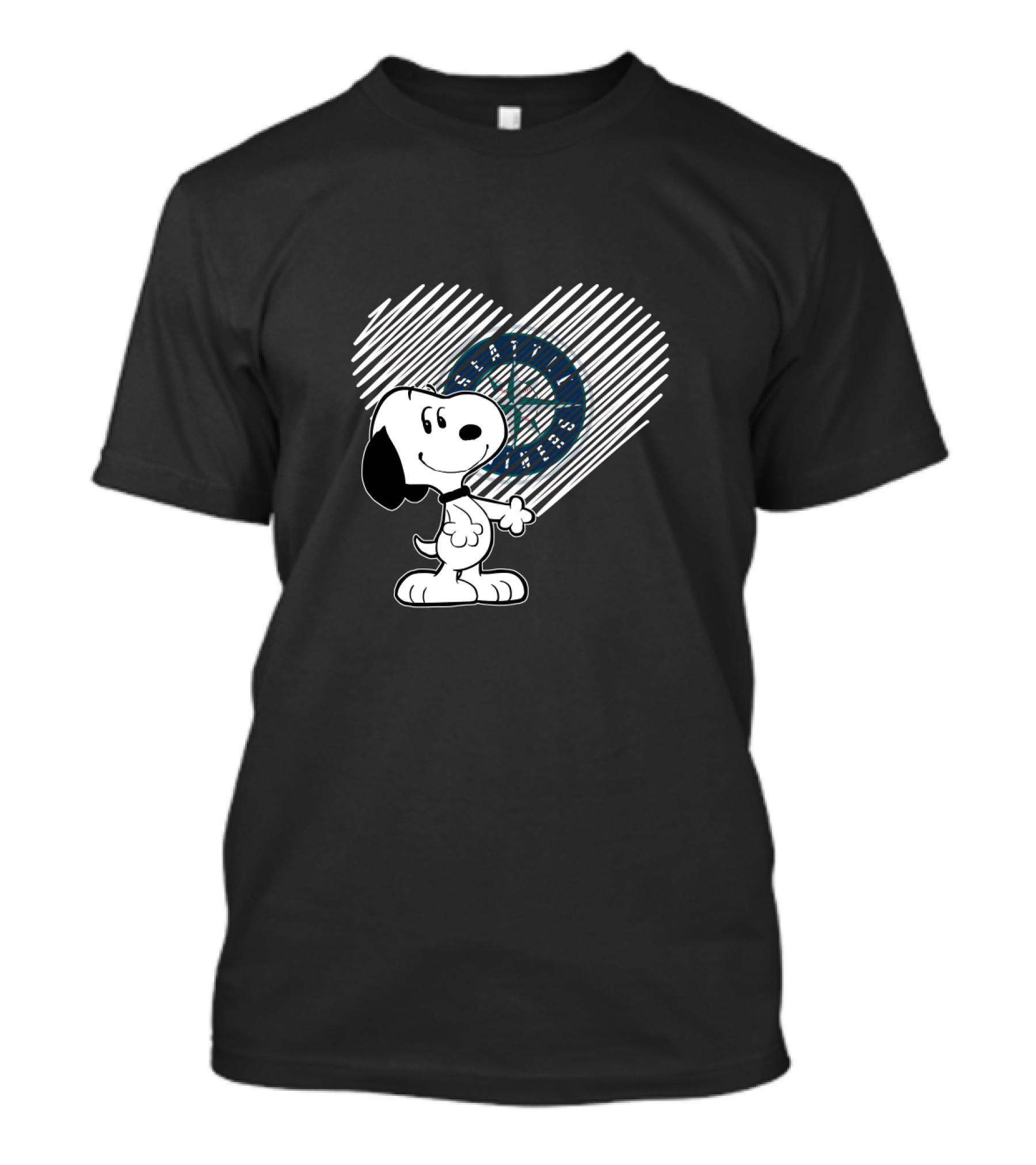 Snoopy Heart Seattle Mariners Peanuts Fandom Baseball Team T-Shirt