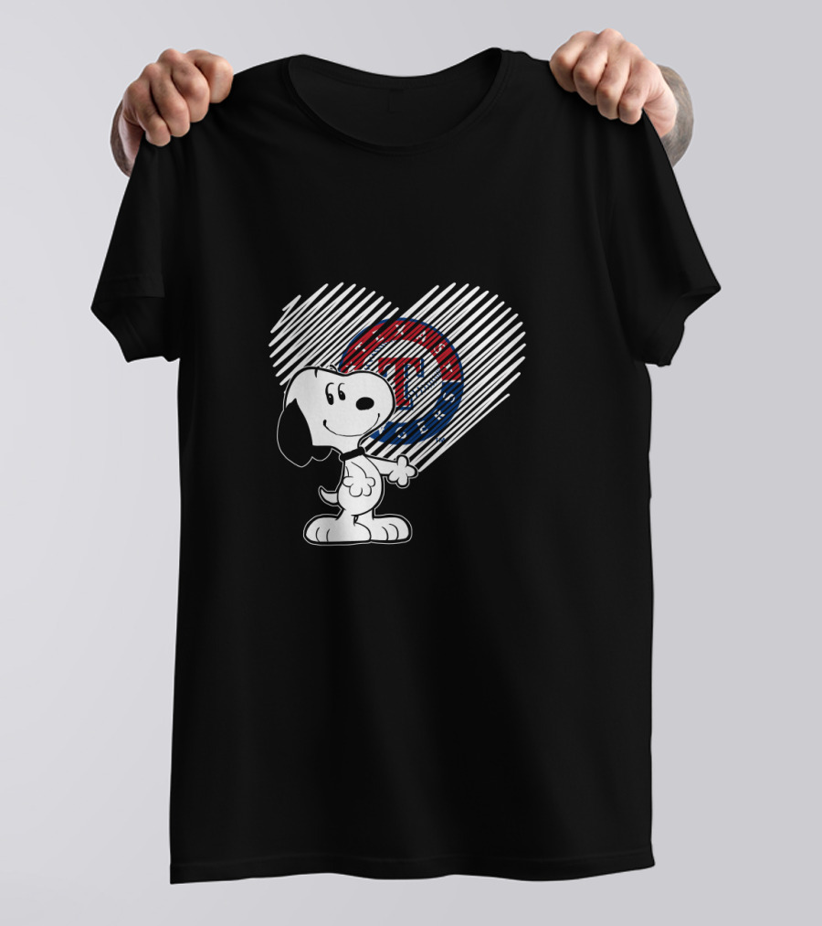 Snoopy Heart Texas Rangers MLB Fan Favorite T-Shirt