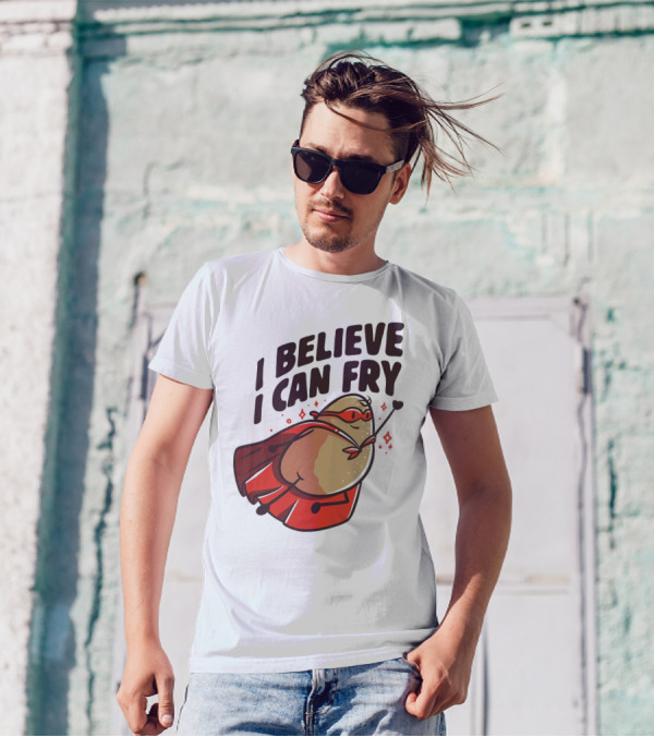 I Believe I Can Fry Potato Superhero T-Shirt