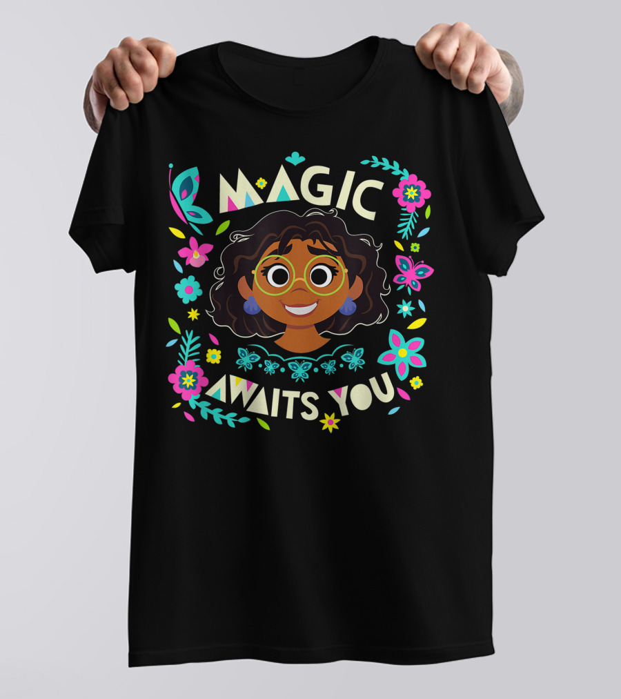Magic Awaits You Mirabel Encanto Floral Butterfly Motifs T-Shirt