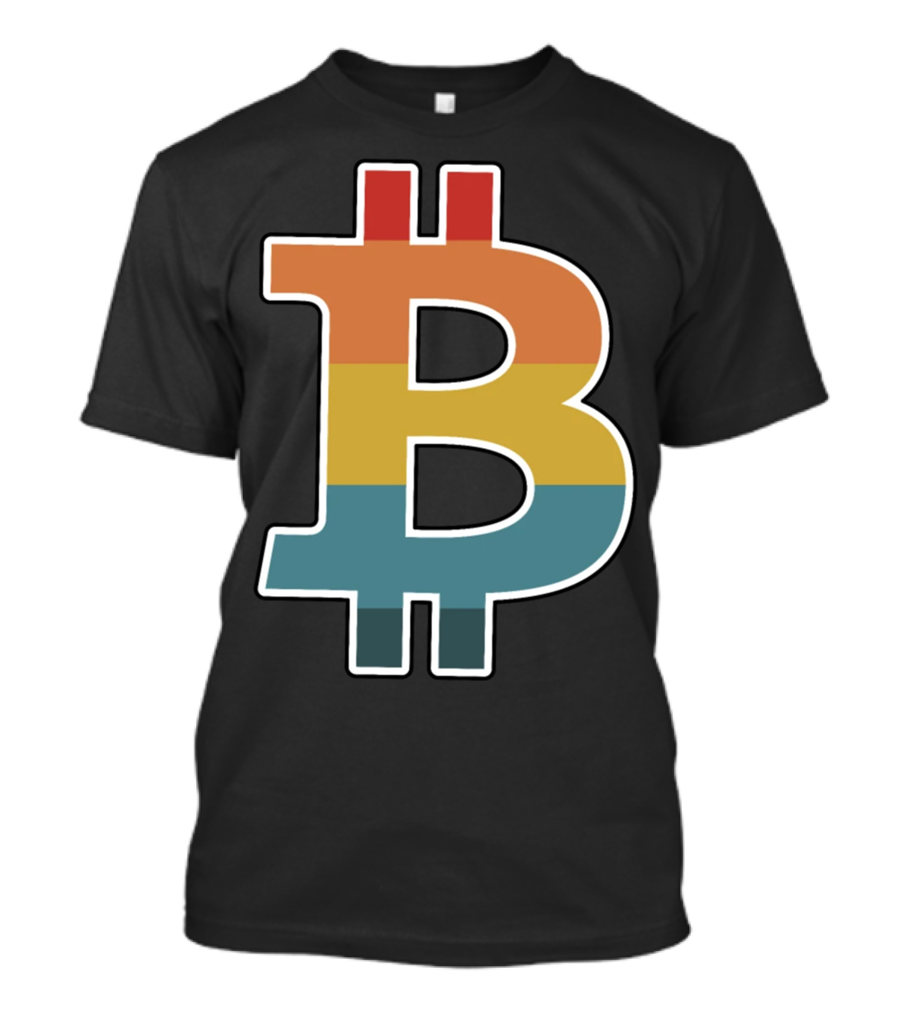 Bitcoin Retro Vintage Stripes T-Shirt