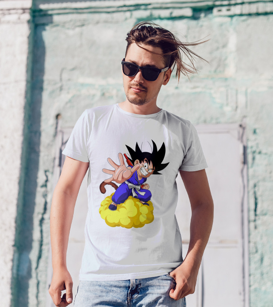 Goku Kid Riding Flying Nimbus Dragon Ball Classic Image T-Shirt