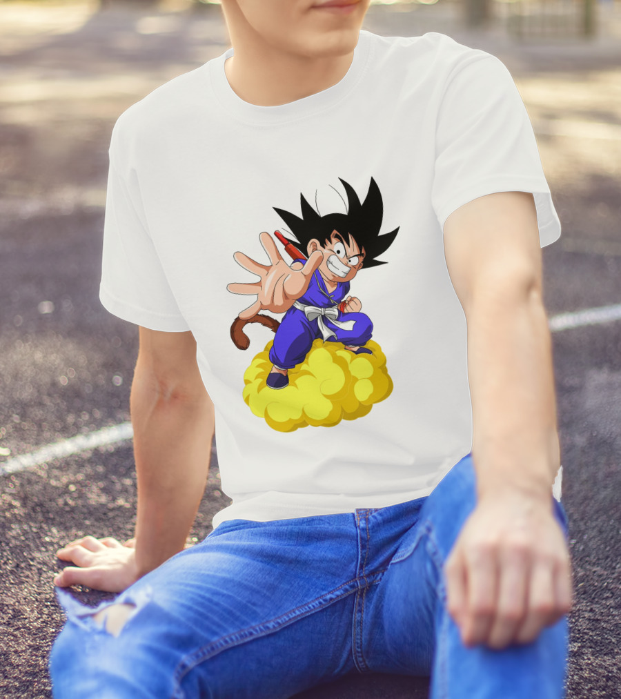 Goku Kid Riding Flying Nimbus Dragon Ball Classic Image T-Shirt