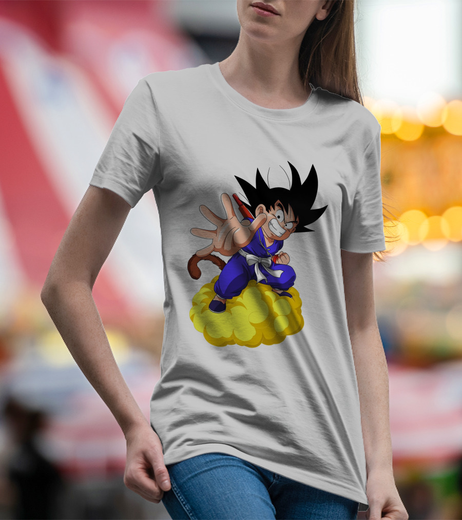 Goku Kid Riding Flying Nimbus Dragon Ball Classic Image T-Shirt