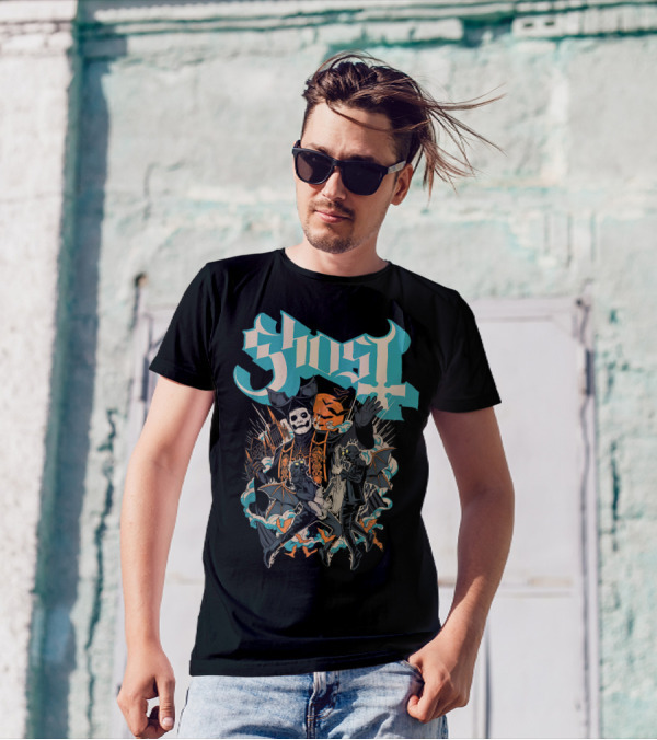 Ghost Band Skeletons And Monsters Playing Instruments Halloween T-Shirt