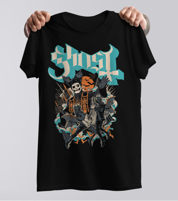 Ghost Band Skeletons And Monsters Playing Instruments Halloween T-Shirt