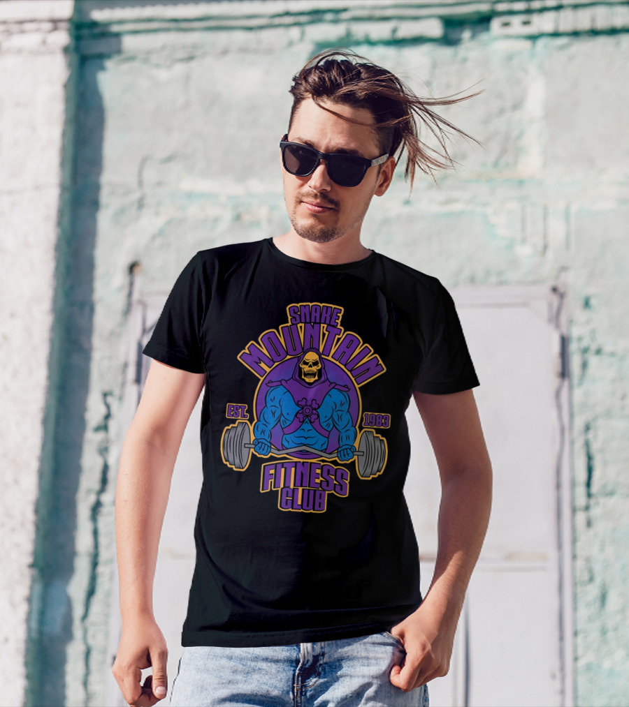 Snake Mountain Fitness Club Est. 1983 Lifting Skull T-Shirt
