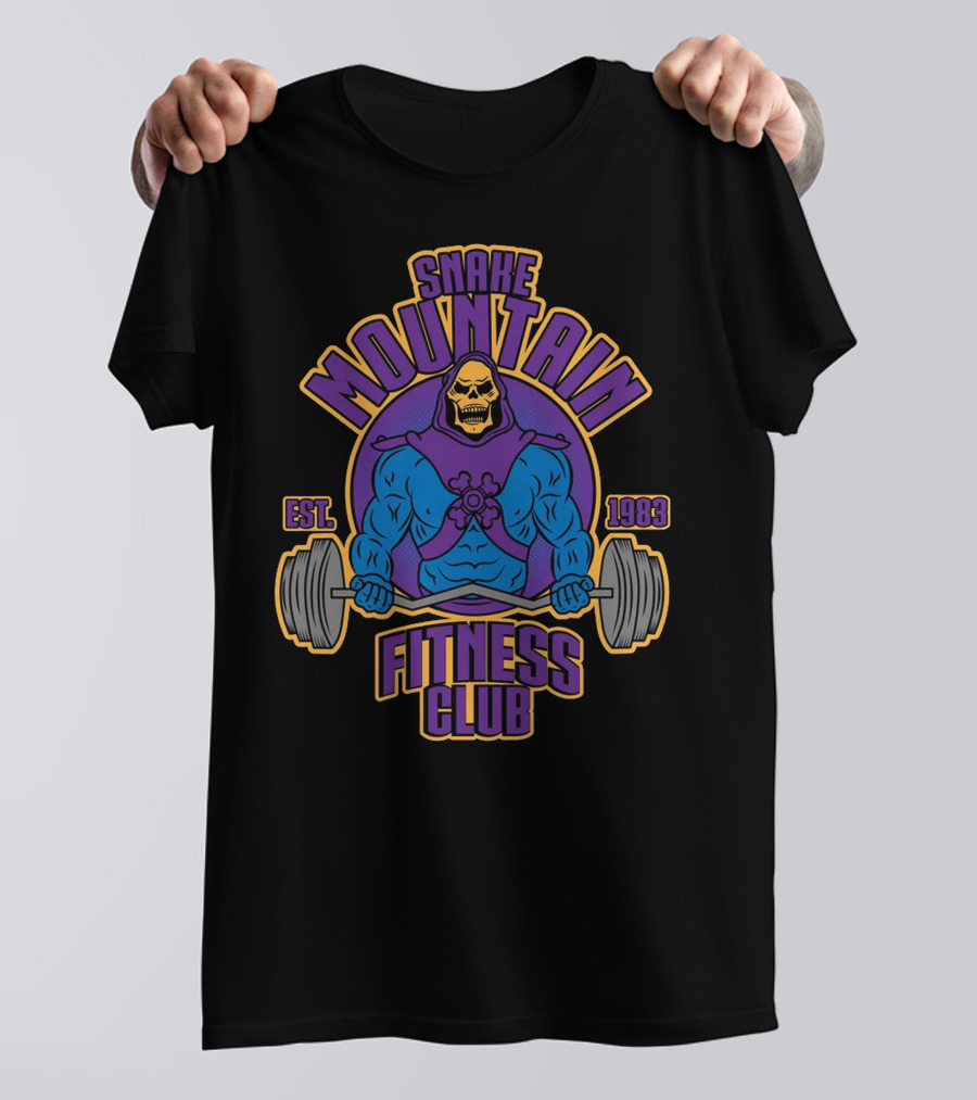 Snake Mountain Fitness Club Est. 1983 Lifting Skull T-Shirt