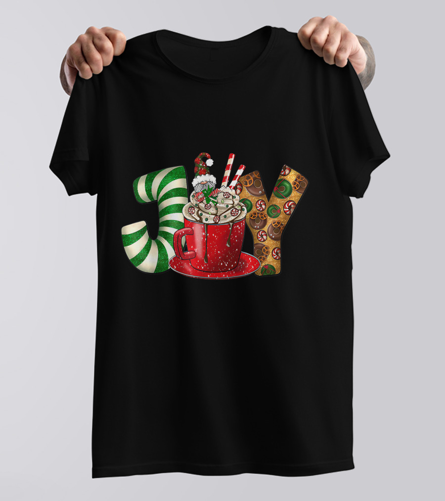 Joy Gnome Coffee Christmas Holiday Peppermint Mug T-Shirt