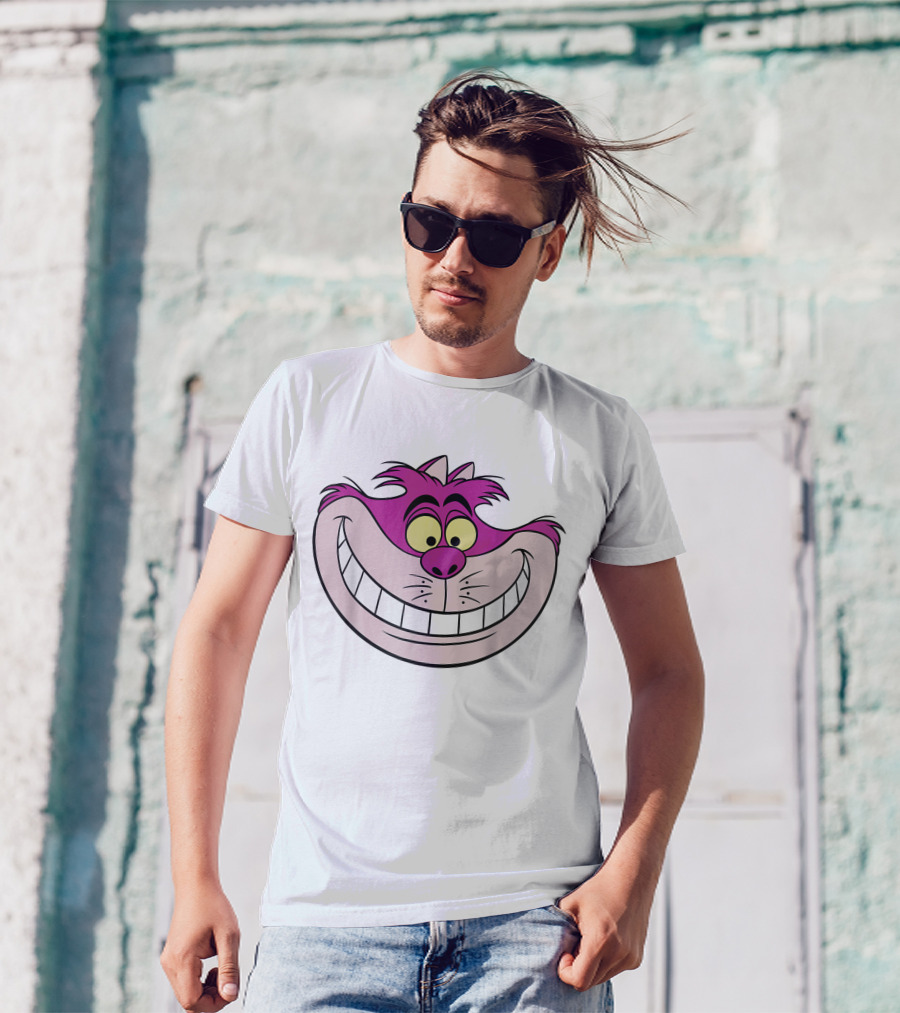 Disney Alice In Wonderland Cheshire Cat Grinning Face T-Shirt