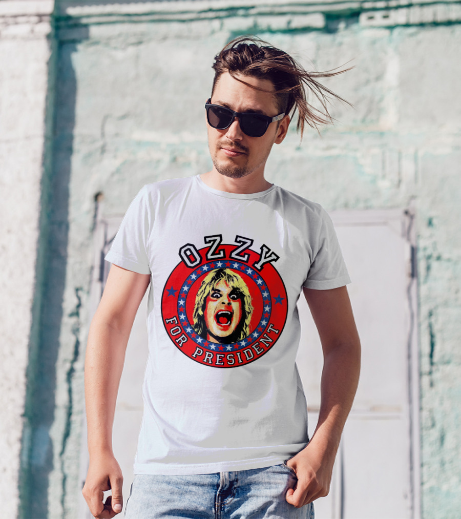 Ozzy For President Red Star Circle T-Shirt