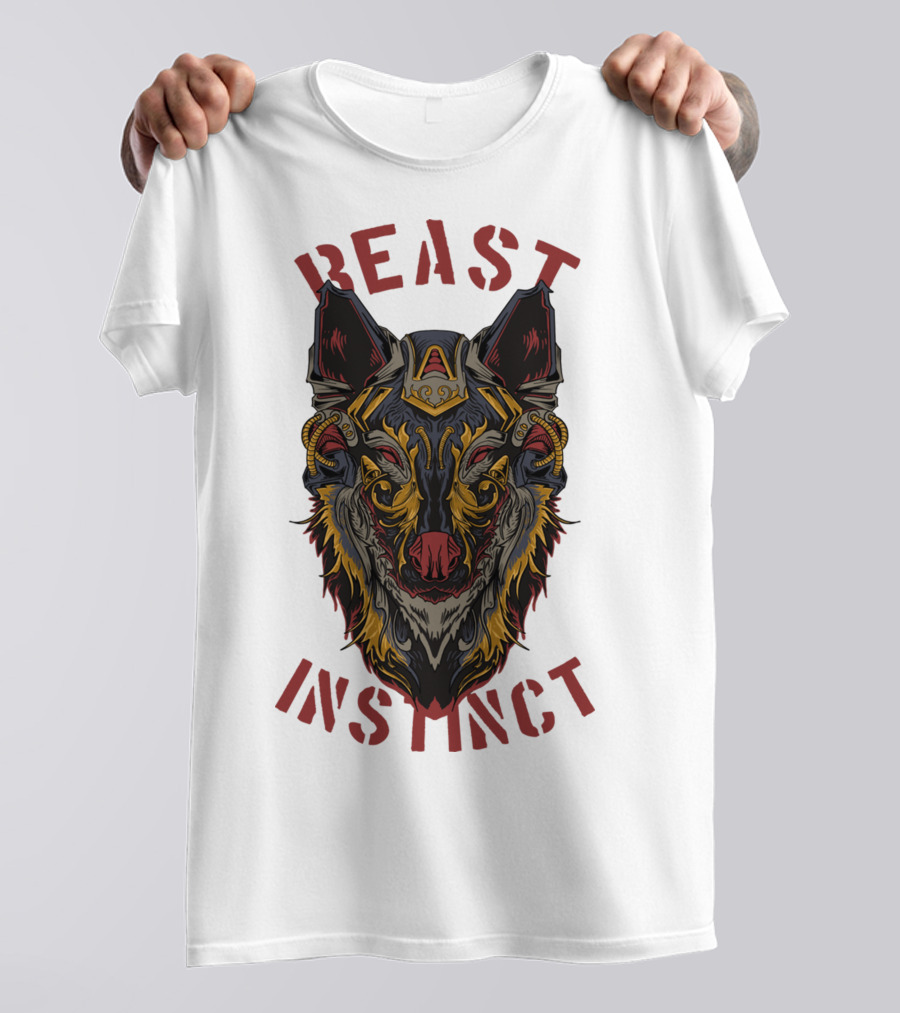 Beast Instinct Wolf Warrior Emblem T-Shirt
