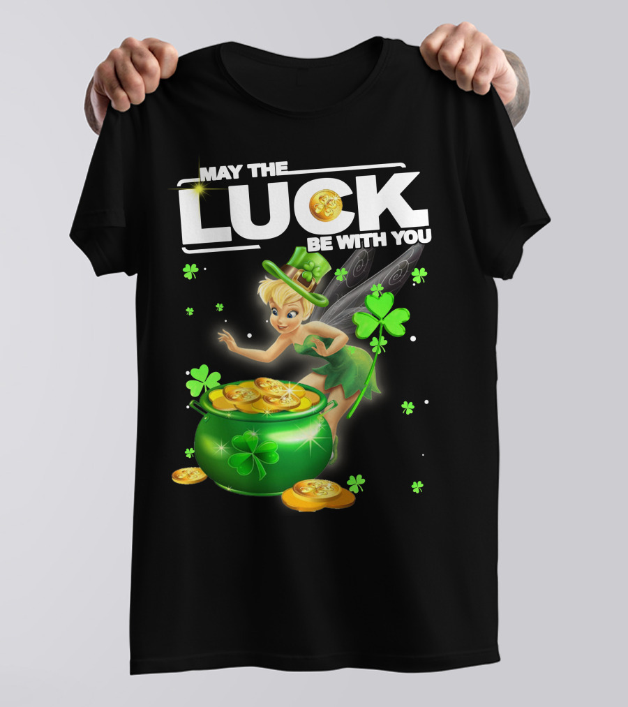 May The Luck Be With You Tinkerbell Coins Green T-Shirt