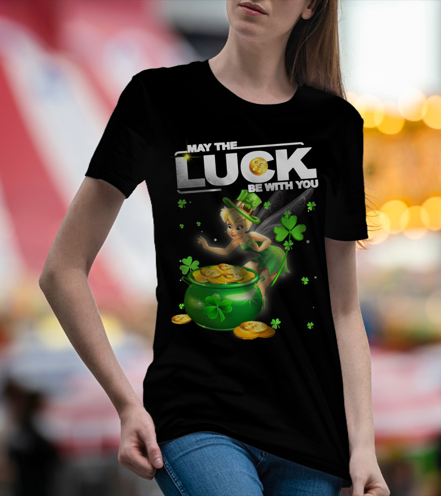 May The Luck Be With You Tinkerbell Coins Green T-Shirt