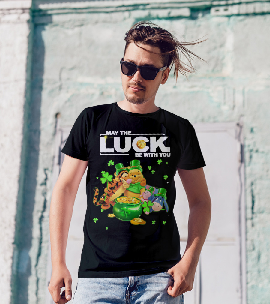 May The Luck Be With You Winnie The Pooh And Friends St. Patrick's Day T-Shirt