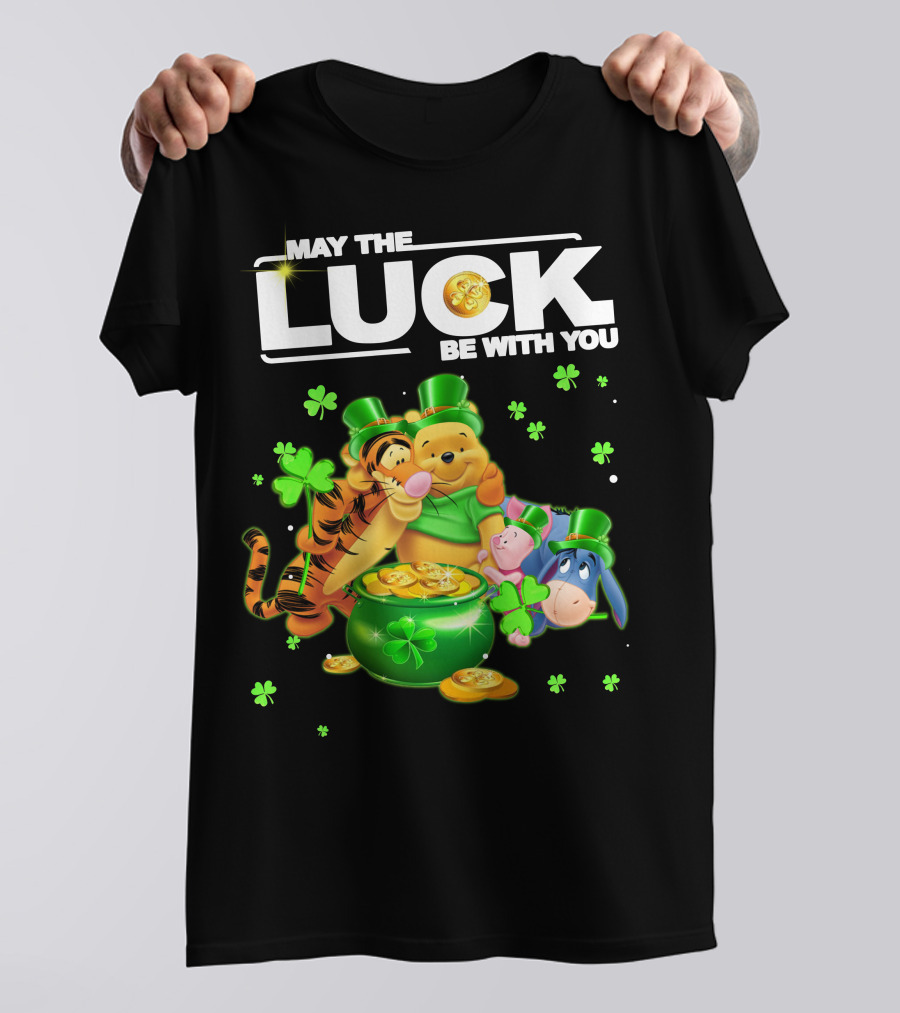 May The Luck Be With You Winnie The Pooh And Friends St. Patrick's Day T-Shirt
