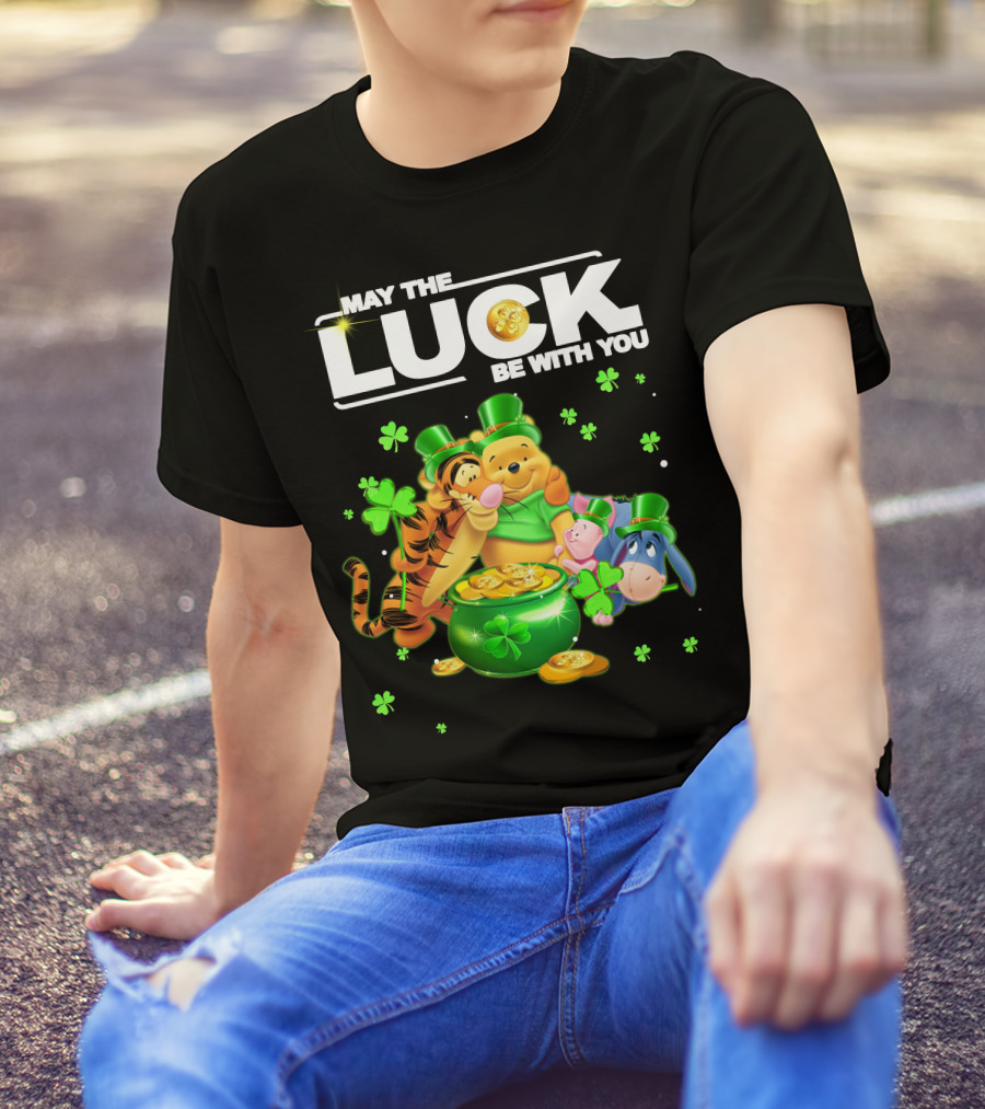 May The Luck Be With You Winnie The Pooh And Friends St. Patrick's Day T-Shirt