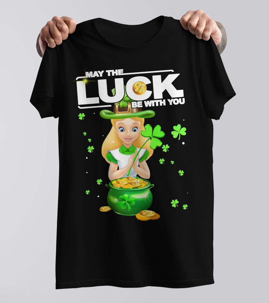 May The Luck Be With You Alice Shamrock Coins T-Shirt