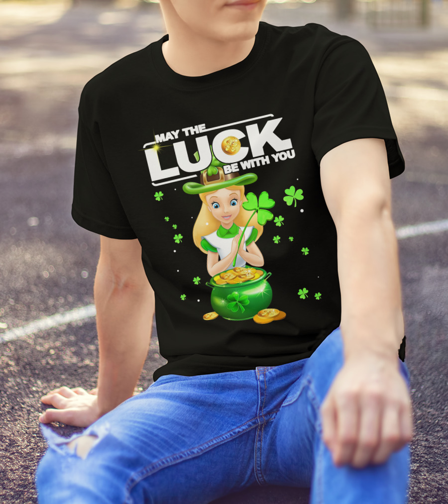May The Luck Be With You Alice Shamrock Coins T-Shirt