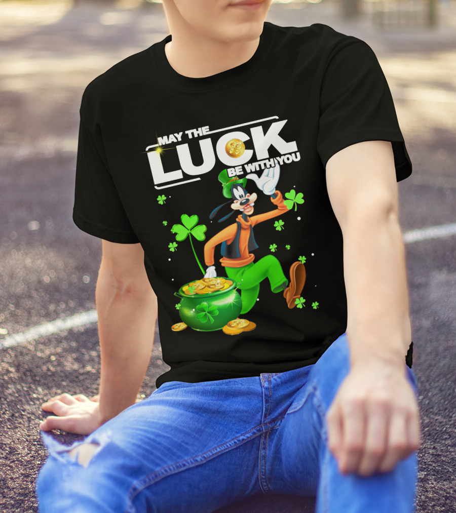 Goofy May The Luck Be With You Coins And Clovers T-Shirt