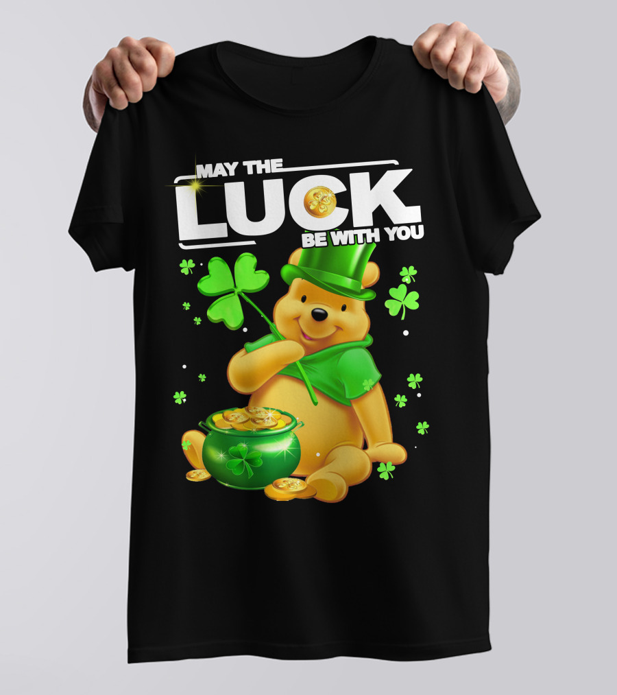 May The Luck Be With You Shamrock Pot Of Gold Bear T-Shirt