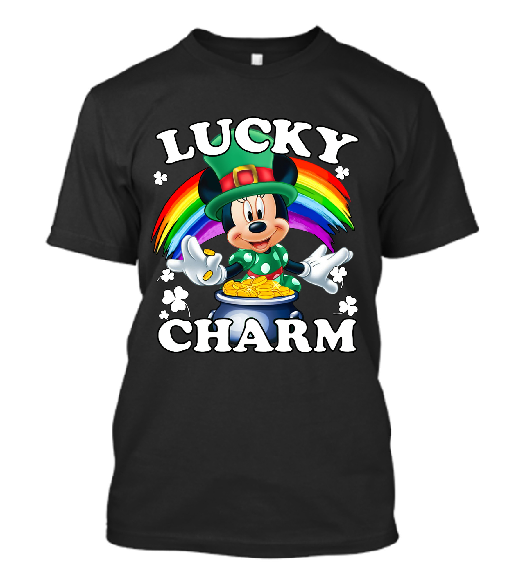 Lucky Charm Minnie Mouse Rainbow Pot Of Gold T-Shirt
