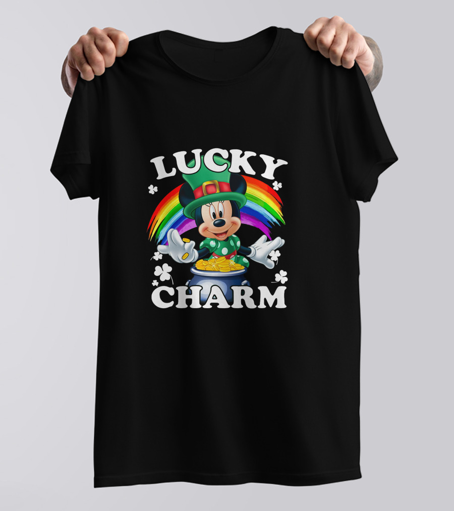 Lucky Charm Minnie Mouse Rainbow Pot Of Gold T-Shirt