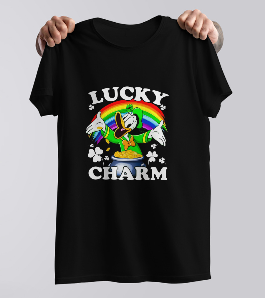 LUCKY CHARM Rainbow Donald Duck Pot Of Gold T-Shirt