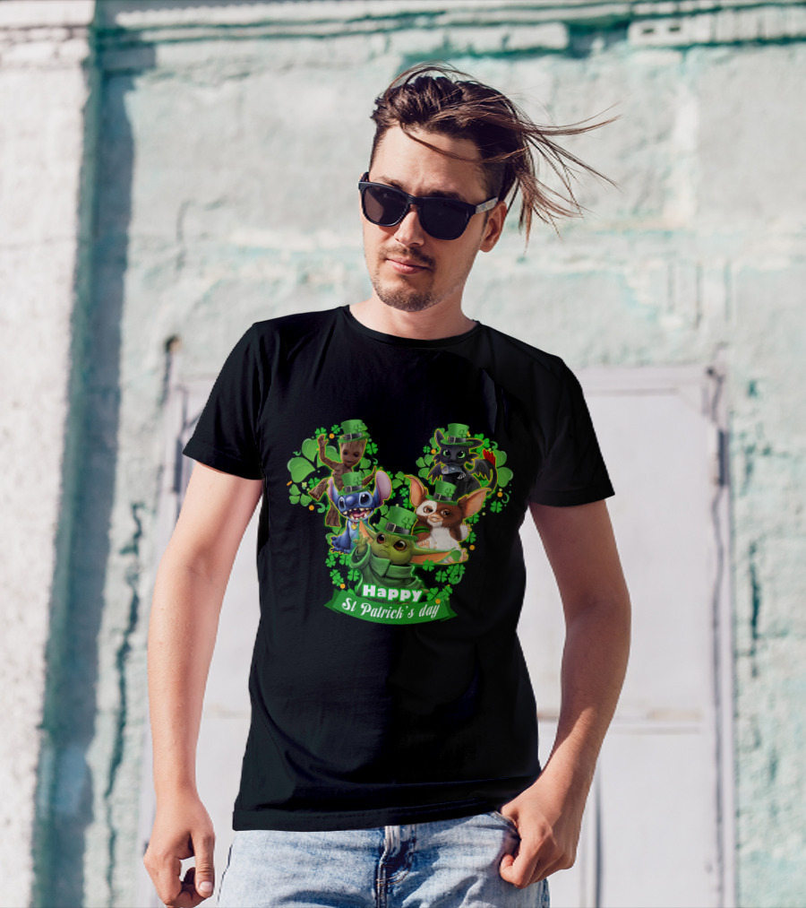 Happy St Patrick's Day Baby Yoda And Friends T-Shirt