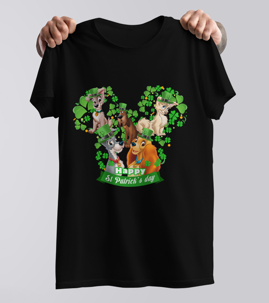 Lady And Tramp Happy St Patrick's Day T-Shirt